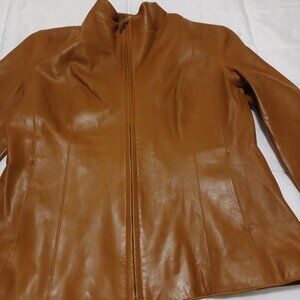 COLE HAAN Lambskin Leather Jacket Size 12